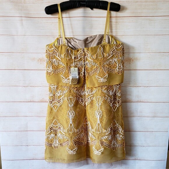 BCBGMAXAZRIA Runway "Samantha" Silk Organza Embroidered Mini Dress - Picture 8 of 14